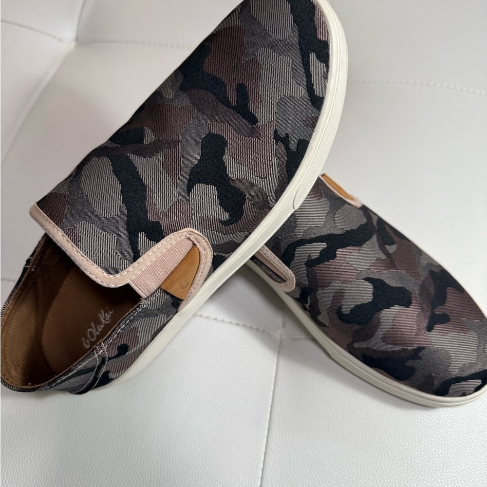 Olukai Womens Pehuea Pa’i Convertible Slip On Sneakers Size 10 Pink Camo Casual - Picture 3 of 6